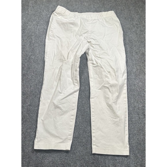 Eileen Fisher Pants - Eileen Fisher Women's M White Capri Pants Elastic Waste Organic Cotton